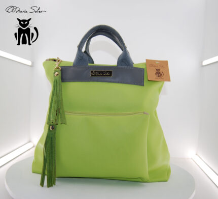 Mochila cuero Vegano Maria/7 Pistacho